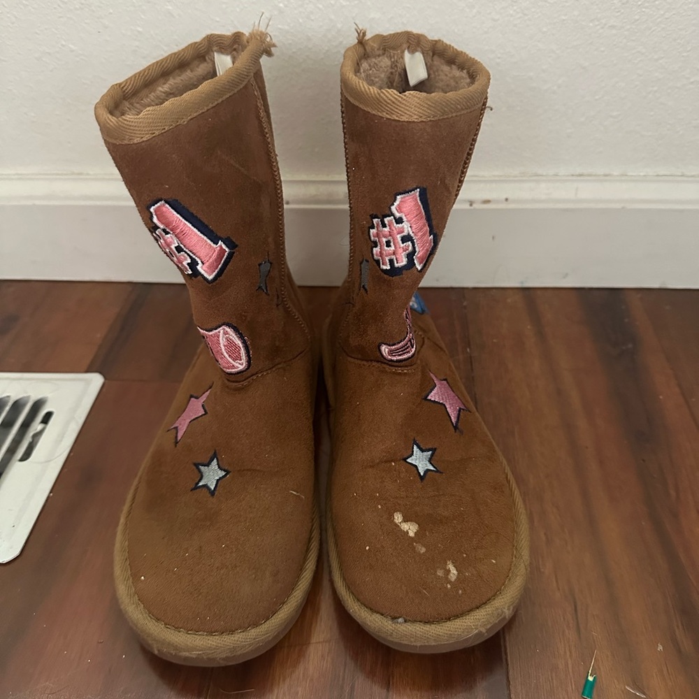The Children's Place Brown Kids Boots with Colorful Patches